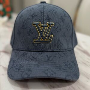 Louis Vuitton Navy Monogram Hat with Gold Logo